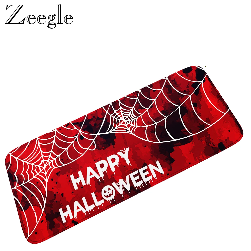 Halloween Carpet Kitchen Rug Long Rectangle Hallway Carpet Absorbent Bathroom Doormat Washable Soft Bedside Carpet Mat Foot Mat