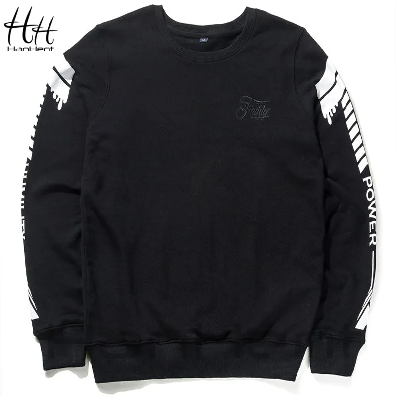 

HanHent 2019 Embroidery logo Print Hoodies Men Women Casual Streetwear Brand Design Sweatshirts Crewneck Hip Hop Clothing