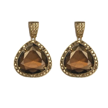 

Bettyue New Fashion Statement Hip Hop Style Gold Color Cool Earring With Geometry Zirconia Unisex Popular Jewelry In Party