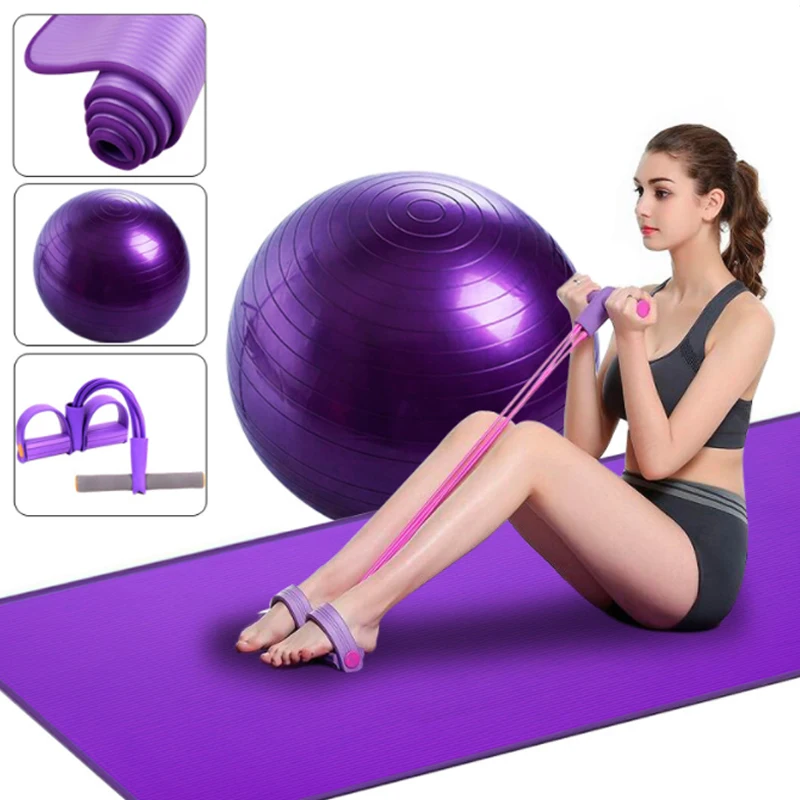 

183*61*1cm Yoga 3 Piece Slip Sports Fitness Mat for Beginners Use Thick Rubber Gym Mat