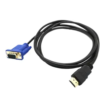 

Durable Use Gold Plated HDMI to VGA Converter Cable with Audio Output for PC Laptop Tablet High Resolution Adapter Polybag Braid
