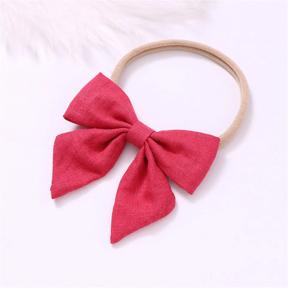 12pcs/lot Big Bow Headbands Solid Hair Bands 12 colors Big bow Barrettes For Kids Hair Accessories Bowknot kids Headwear