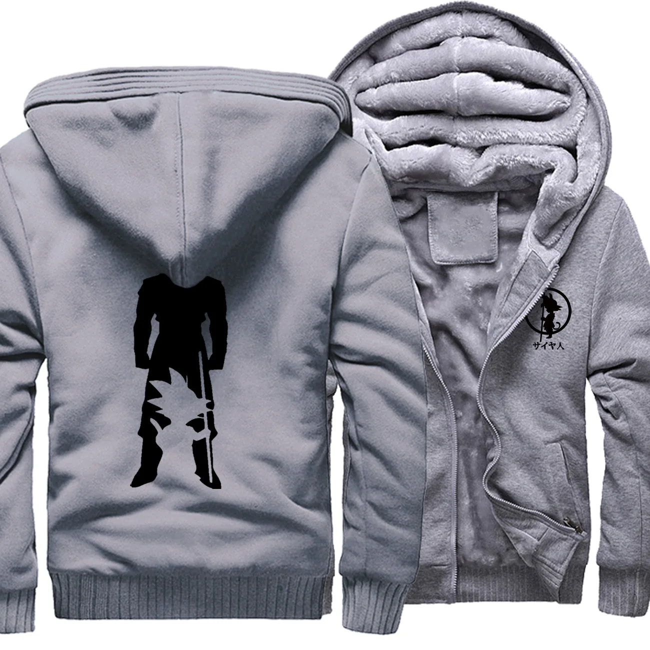 gray 1 Супер Саян мультфильм толстовка Япония аниме Dragon Ball уличная одежда Зима хип хоп теплая одежда толстый свитер реглан человек - Цвет: gray 1