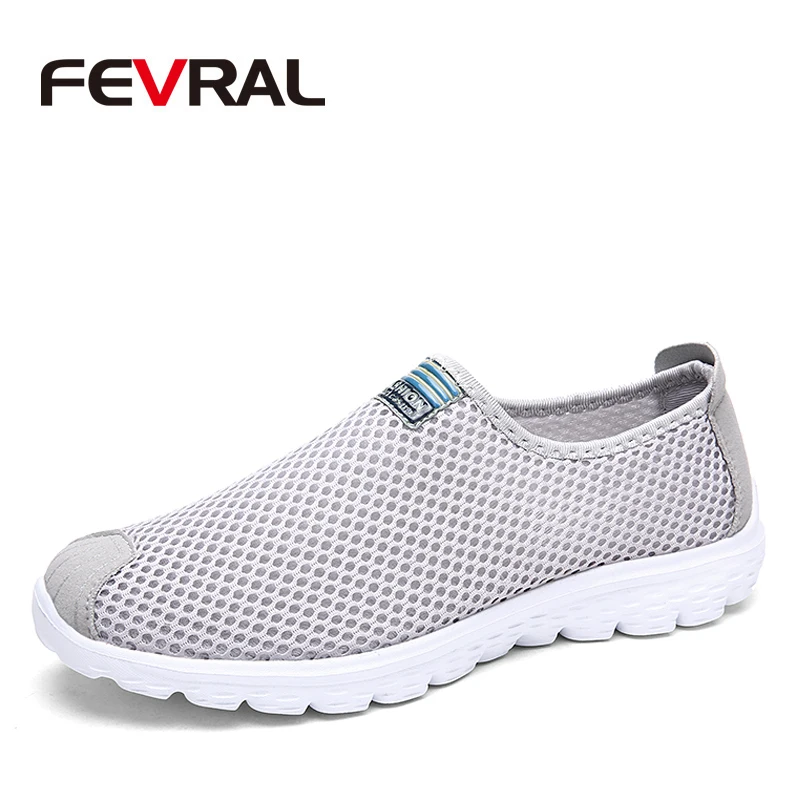 Летние дышащие кроссовки FEVRAL унисекс модная прогулочная обувь для мужчин легкая