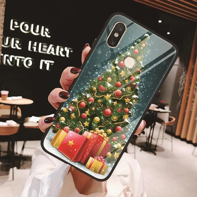 Чехол из закаленного стекла для Xiao mi 9 8 A3 CC9 CC9e Pocophone F1 A1 A2 Lite Explorer SE 6 Чехол для новогоднего рождества для mi 9T Pro