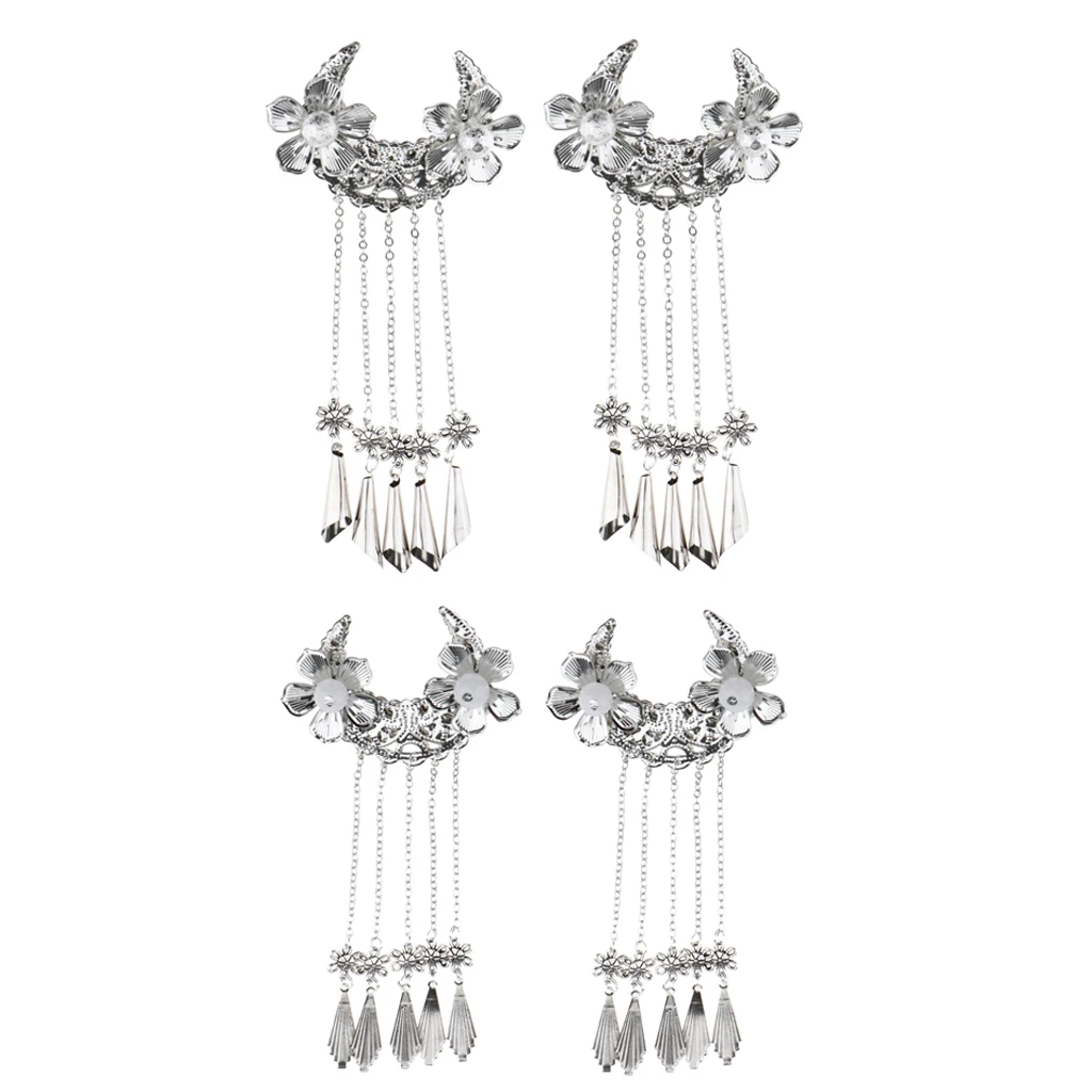 4Pcs Retro Flower Hair Clip Chinese Ancient Costume Cosplay Hair Accessories