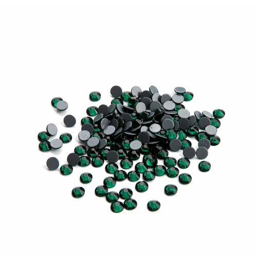 Emerald Горячая фиксация Стразы SS6-SS34 полный цвет круглый клей основа стразы серый сзади Кристаллы Стразы Горячая фиксация на рюкзак - Цвет: Emerald