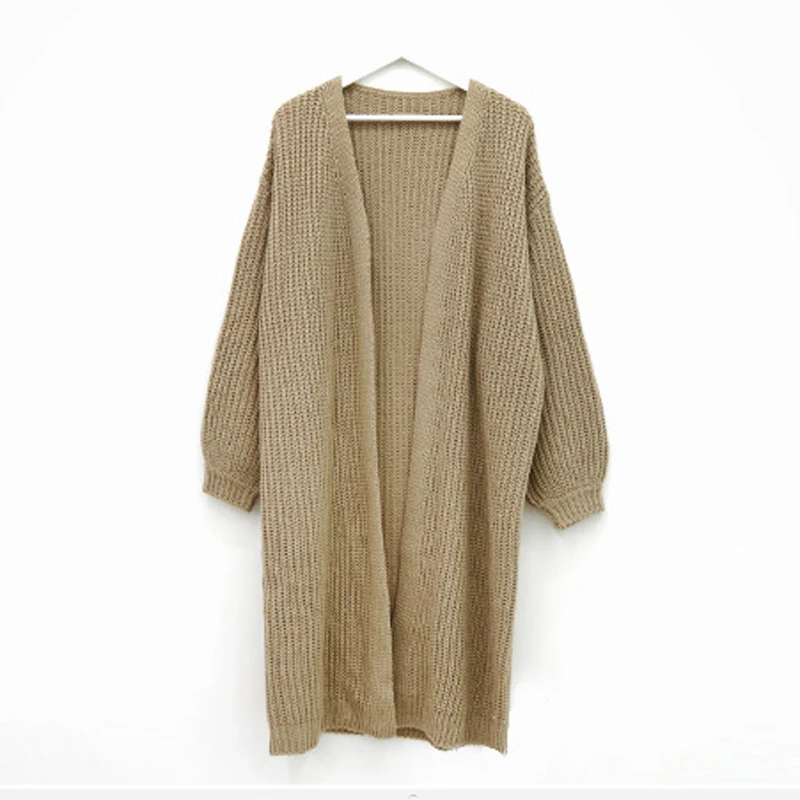 pink sweater Sungtin Casual Long Knitted Cardigan Women Tops Mujer Vintage Loose Sweater Coat Solid Oversized Jumper Korean Fashion Clothes black sweater Sweaters