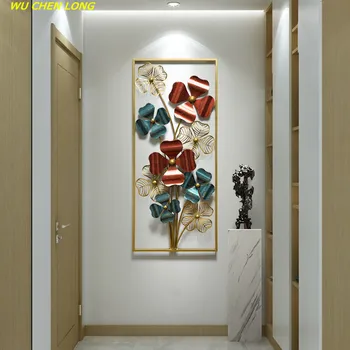 

WU CHEN LONG New Chinese Wrought Iron Four Leaf Clover Art Wall Hangings Crafts Home LivingRoom Wall Mural Wall Decoration R5578