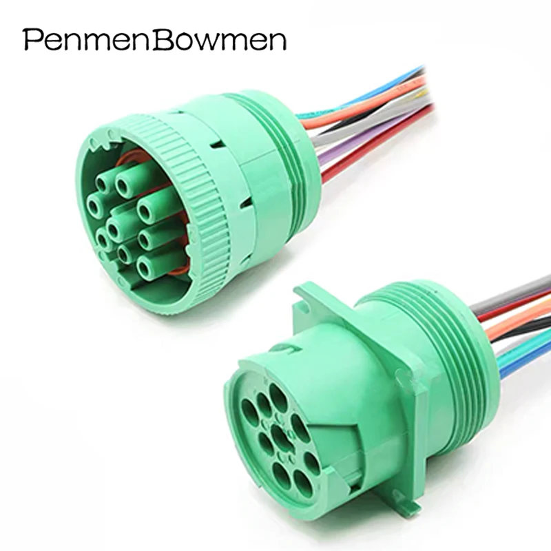 Cablagem Verde do Conector da Aviação Circular do Carro 9pin Deutsch para a Trilha J1939 Hd16-91939s-p080 Hd10-9-1939p-p080