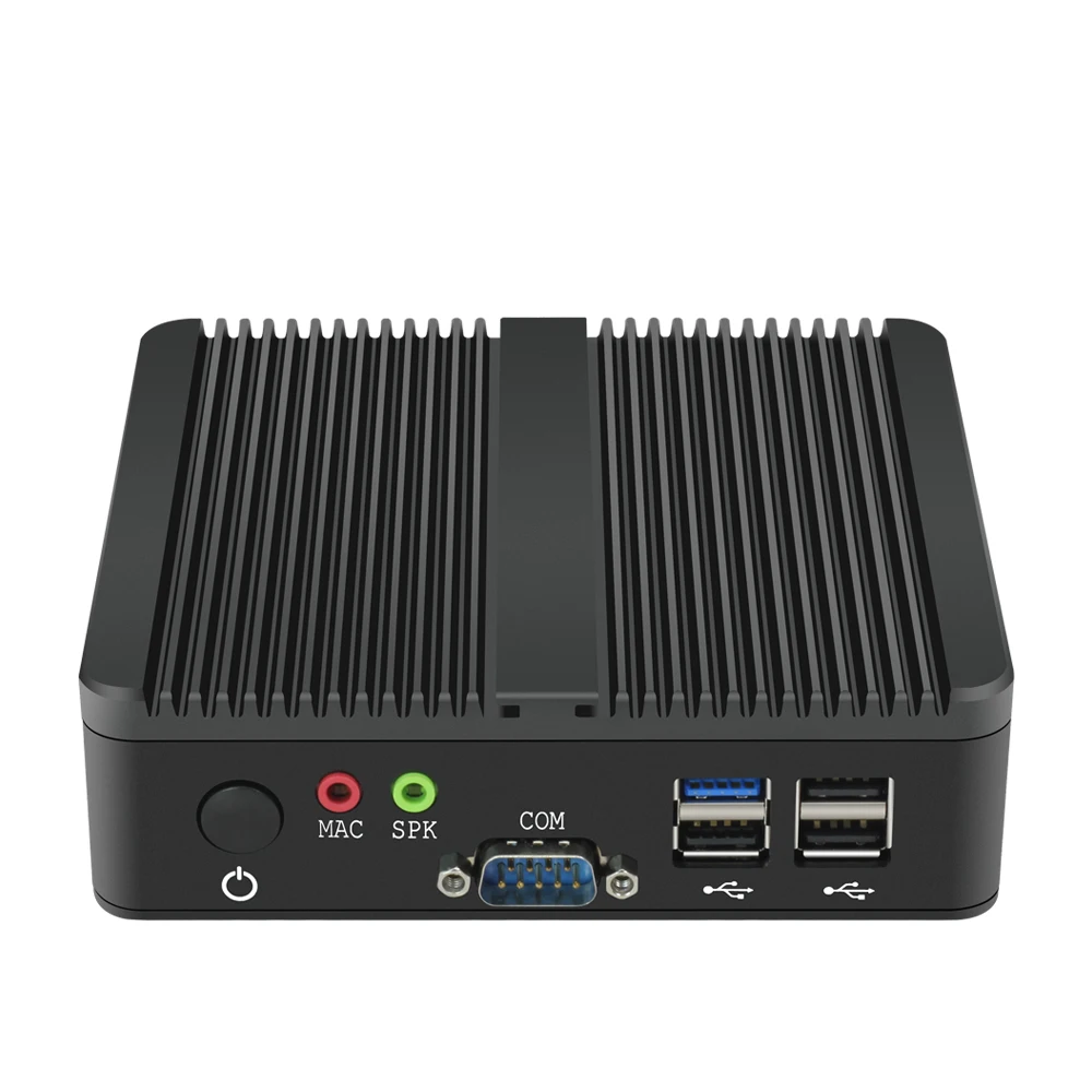 Безвентиляторный мини-ПК Pentium J2900 Dual LAN 2,41 ГГц четырехъядерный Windows 10 2* Gigabit Ethernet 2* COM Мини компьютер WiFi HDMI VGA