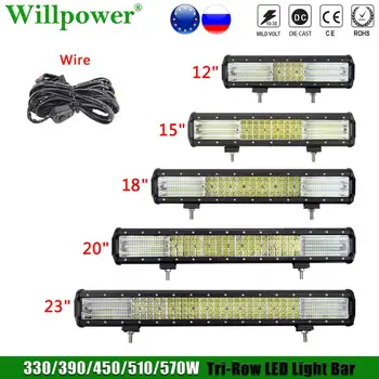 

Car Bumper 12" 15" 18" 20" 23" Quad Row LED Light Bar For Jeep OffRoad 4x4 Truck SUV UTV Pickup Driving Lamp Fog Light LED Bar