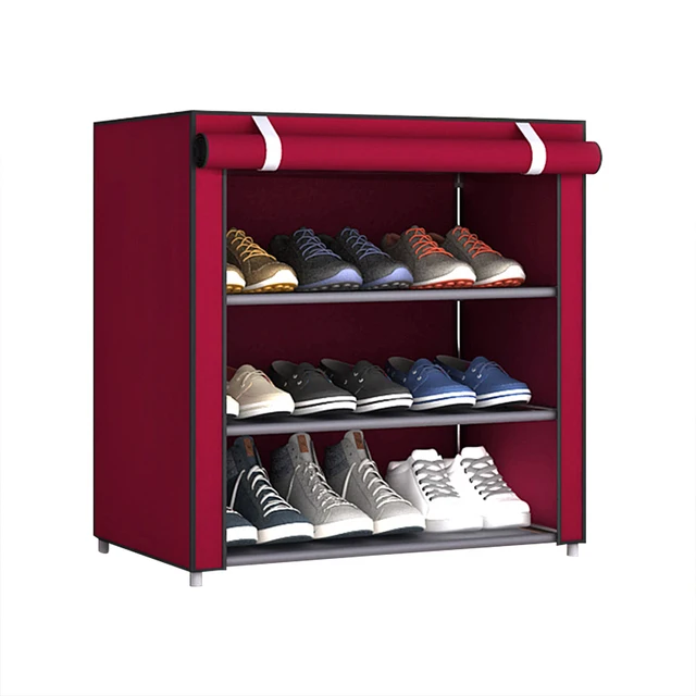 4/5/6/8/10 Layers Shoes Rack with Dustproof Cloth Non-Woven Fabric Shoe Stands Organizer Closet Home Shoes Storage Holder Shelf 30x60x55cm