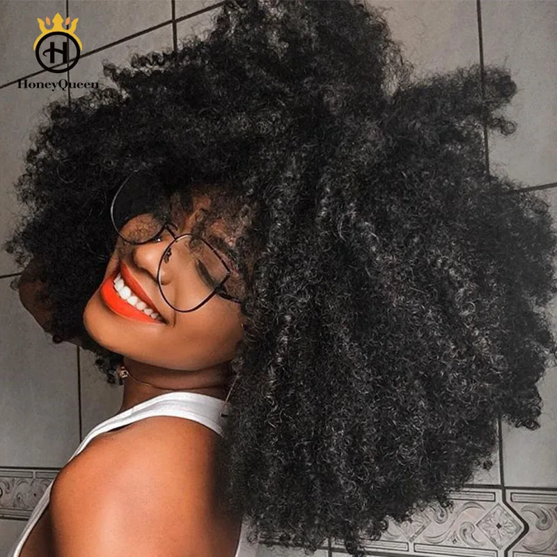 4B 4C Afro Kinky Curly Hair Clip In Human Hair Extensions 7 Pcs 100% Mongolian Human Hair Natural Color Clip Ins Remy Hair