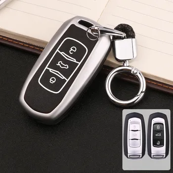 

Zinc alloy Leather Car Key Cover Shell Case For Geely Atlas Boyue NL3 EX7 Emgrand X7 SUV GT GC9 borui 2017 protector Accessories