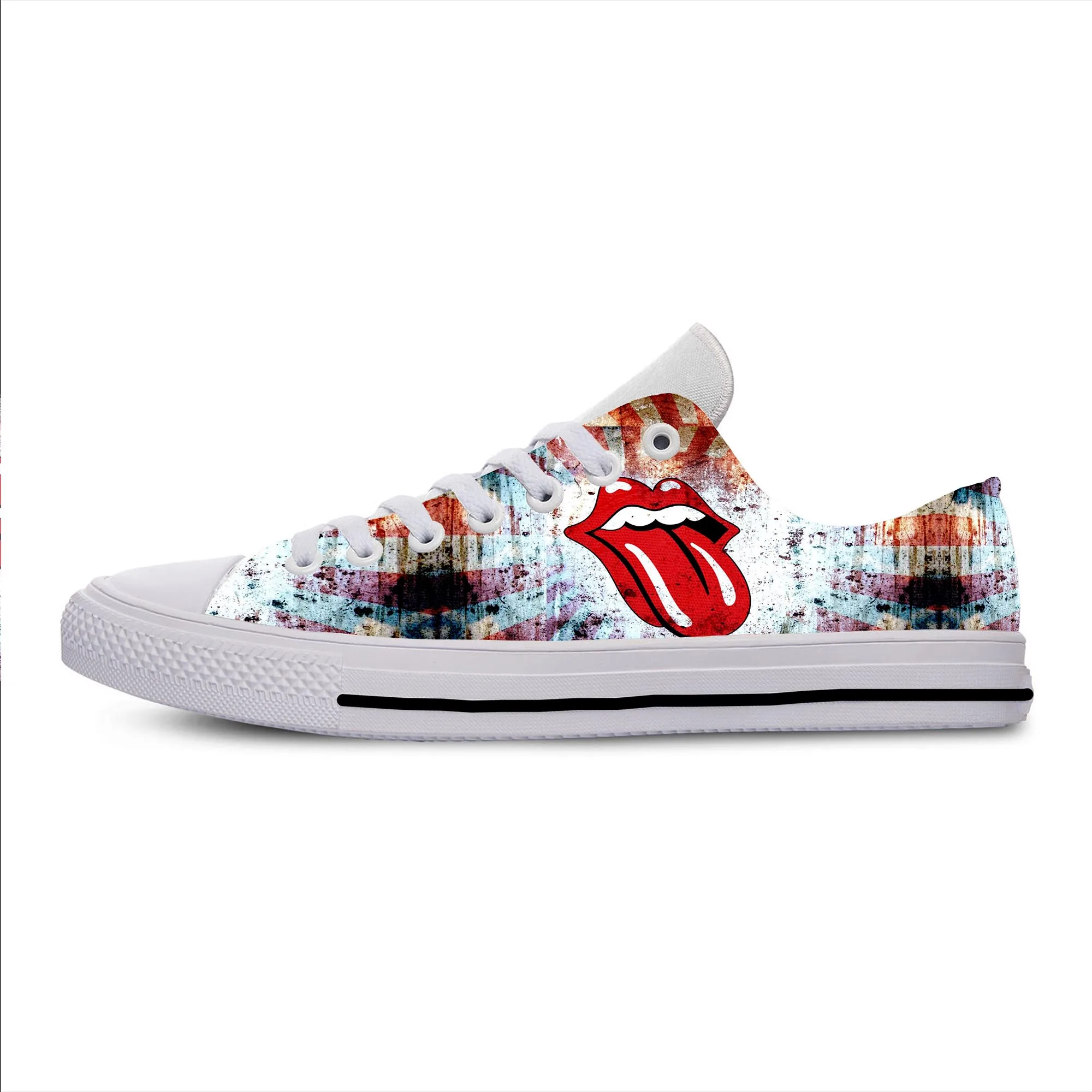 Rolling Stones2 Модные кроссовки De Los Rolling Stones с 3d принтом для мужчин/женщин, Harajuku, забавная легкая обувь в стиле хип-хоп - Цвет: Rolling Stones2