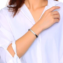 Модные ручной работы черные веревочные цепи урны браслеты для женщин мужчин ювелирные изделия могут быть открытые нержавеющая сталь ID тег аксессуар