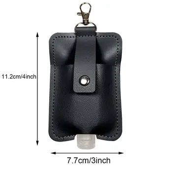 

1PCS Travel Bottle Leather Keychain Holder Outdoor Portable Keychain Leather Case Empty Hand Sanitizer Bottle and Keychain Set