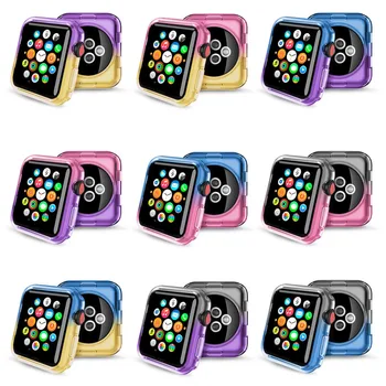 

Watch Case For Apple Watch Series 5 4 3 2 1Gradient Color Soft Tpu Crystal Clear Shockproof watch Case For 38mm 40mm 42mm 44mm