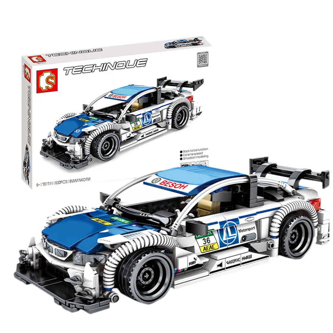 

632Pcs Rally Car Bricks Small Particle Building Blocks Vehicle Model Educational Toy Birthday Christmas Gift For Child Kid Adult