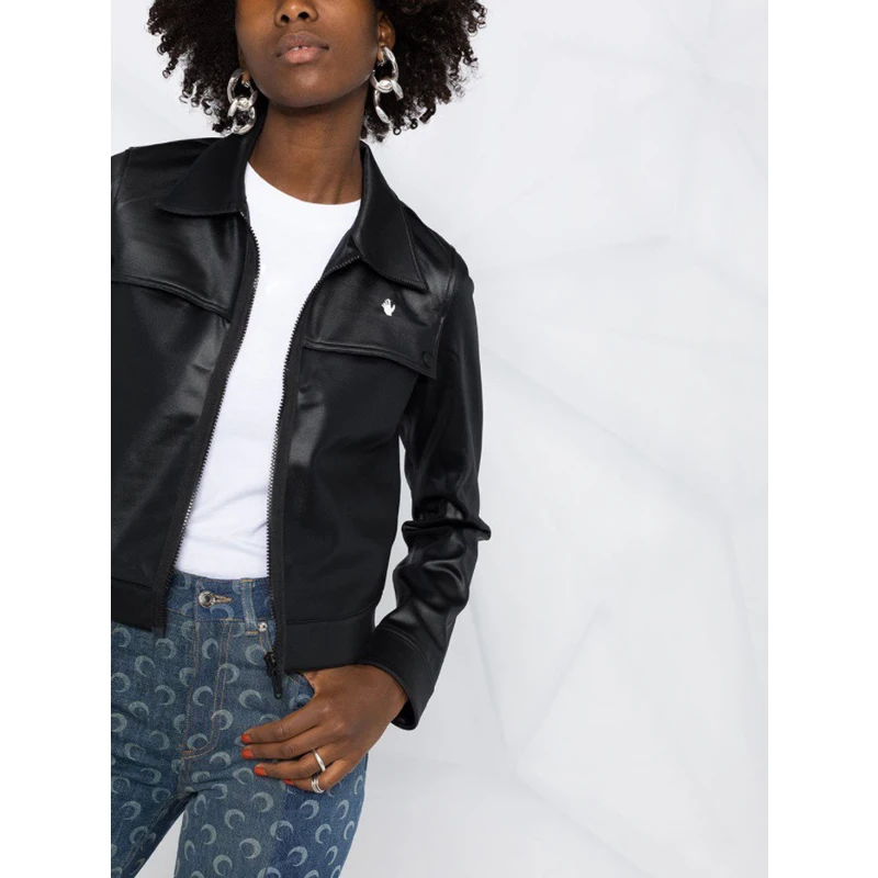 

Custom End 10.24 High Fashion Print Jacket Coat Women Vintage Temperament Moto & Biker Style Zipper Short Outerwear