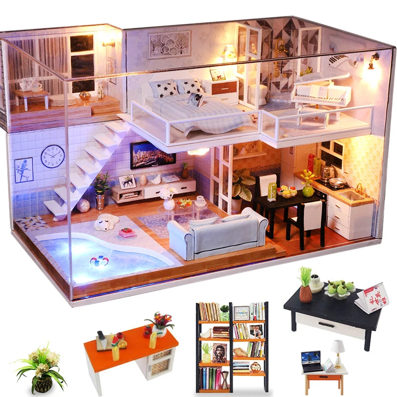 

Doll House Furniture Miniature Dollhouse DIY Miniature House Room Box Theatre Toys for Children DIY Dollhouse