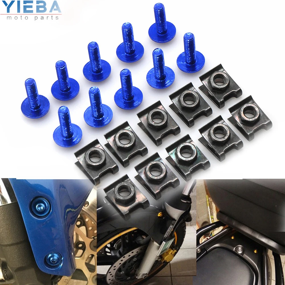 

10pcs 6mm Motorcycle Body Fairing Bolts Spire Speed Fastener Clips Screw Spring Bolots Nuts FOR BMW S1000RR S1000R S 1000 R