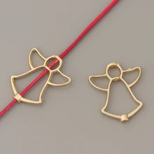 

50Pcs/lot Gold Tone Angel Wings Spacer Beads Charms for Bracelet Jewelry Making Accessories 25x21mm