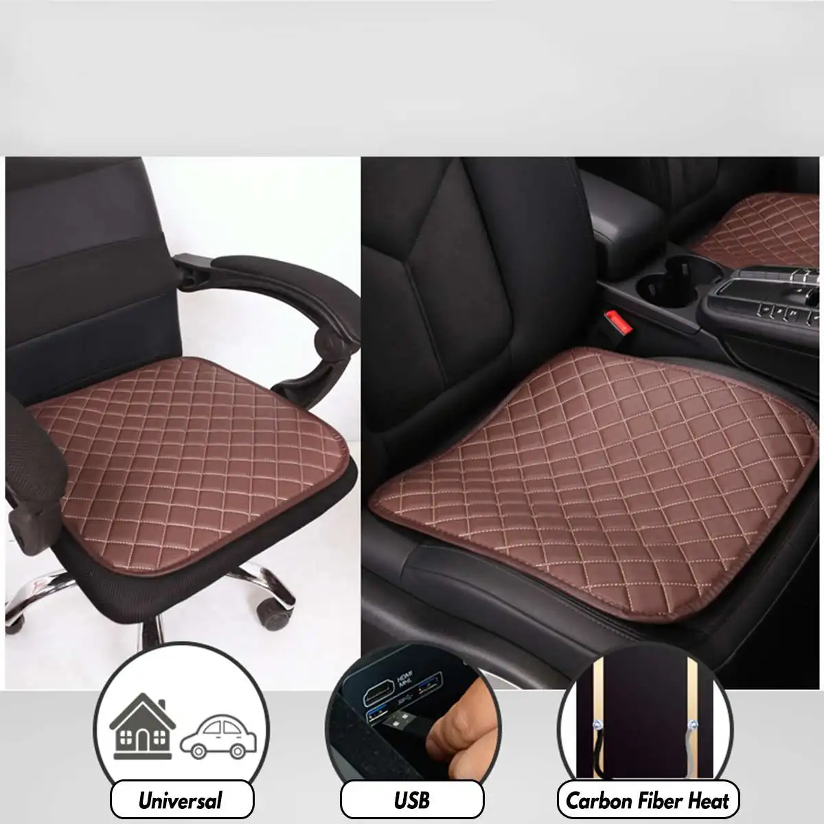 USB Leather Single Pad Universal Waterproof Car Heat Pad Seat Covers Heated Auto Car Seat Cover Heating Pad Warmer Heaters Mat - Название цвета: 4