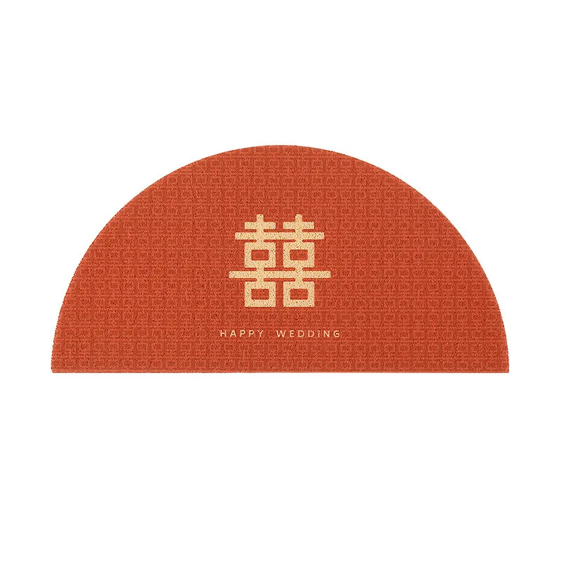 

Wedding Floor Mat Entrance Semicircle Door Mat Xi Character Celebration Wedding Room Floor Mat Mat Home Non-Slip Doorway Carpet