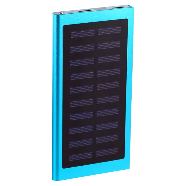 Солнечное зарядное устройство 30000 мА/ч, внешняя батарея, 2 USB, портативное зарядное устройство для мобильного телефона, солнечное зарядное устройство для Xiaomi Mi, samsung, iphone X 11 - Цвет: Синий
