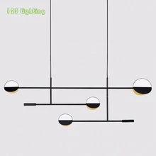 Постсовременный теплый светильник Светодиодный Люстра для ресторана бар подвесной светильник черный/золотой металл дизайн скандинавский для дома, гостиной светильник