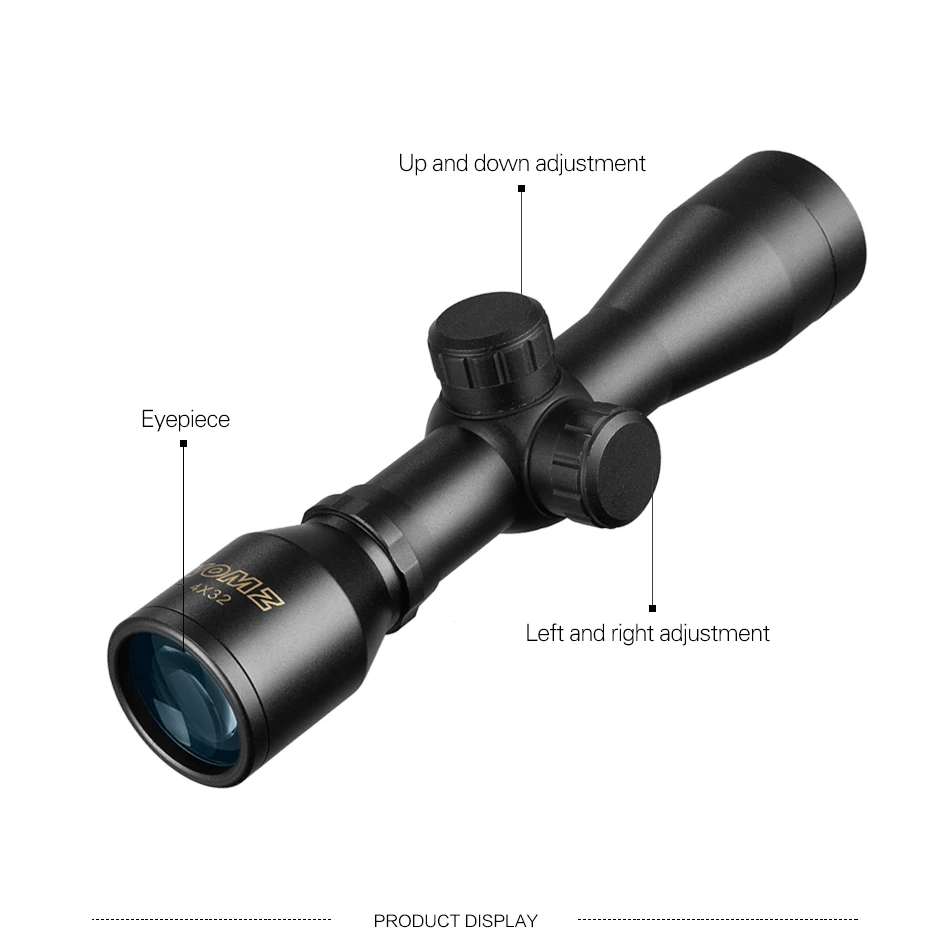 Vista com Montagem em Trilho Caça Óptica Airsoft Rifle Óptico Scope Telescópio Binóculos Luneta Parágrafo 4x32 Mod. 1269736 8 Lunetas Riflescopes