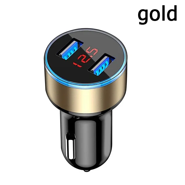 car charger fast charging Car Charger Dual USB QC 3.0 Adapter Cigarette Lighter LED Voltmeter For All Types Mobile Phone Charger Smart Dual USB Charging c car charger Car Chargers