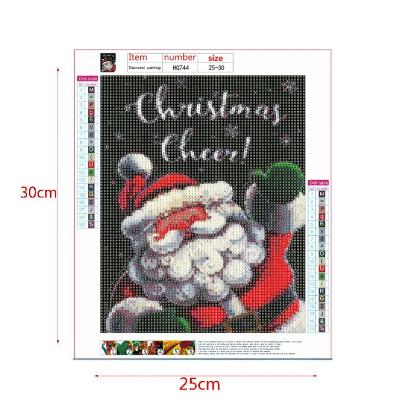 Santa Christmas Cheer DIY 5D Full Drill Diamond Painting Embroidery Cross Stitch Kit Rhinestone Crystal Home Decoration Crafts Santa Christmas Cheer DIY 5D Full Drill Diamond Painting Embroidery Cross Stitch Kit Rhinestone Crystal Home Decoration Crafts