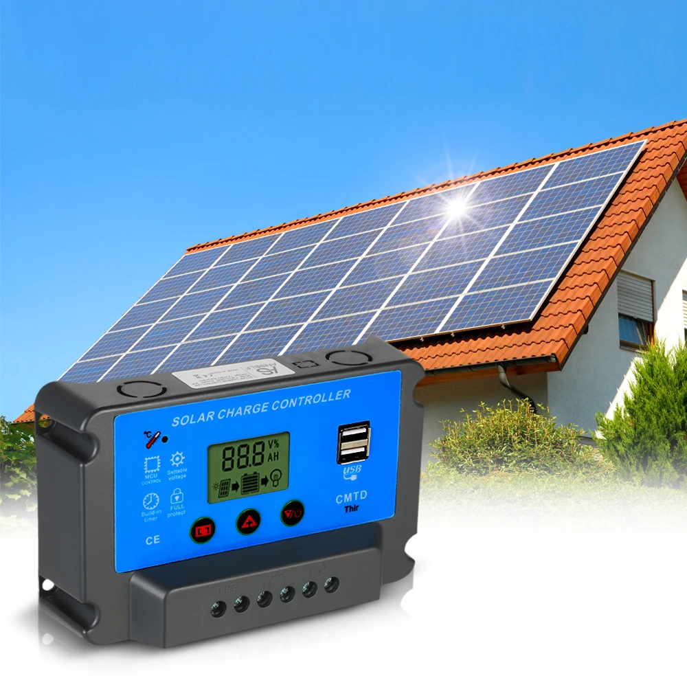 20A 12V/24V Solar Charge Controller with LCD Display Auto Regulator Timer Panel Battery LED Lighting Overload Protection | Обустройство