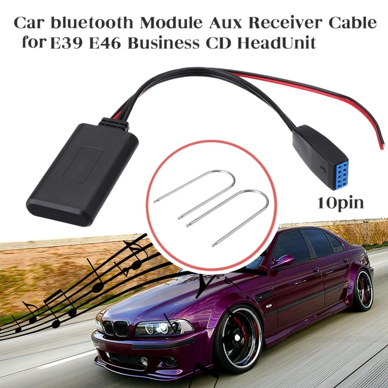 Автомобильный 10 контактный модуль Bluetooth Радио Стерео адаптер Aux o кабель для BMW E39