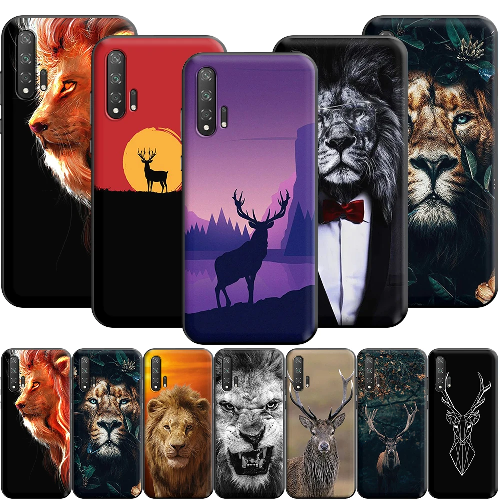 Силиконовый чехол с изображением животных оленя льва Для Huawei Honor V30 30 8 8A 8X 8C 9 9X 10 Note