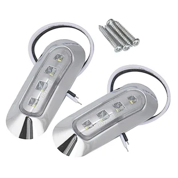 

New 2x 12v 24v Amber/Red 4-LED Side Marker Tail Light Lamp Clearance Trailer Truck Side Marker Lamps Bulbs Signal Lamp #PY10