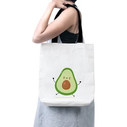 Fashion Canvas Bag Tote Bag For Women Unisex Thick Enlarged Eco-friendly Avocado 3d Printing Pattern Female School Shoulder Bag