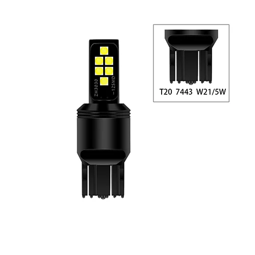 2 шт. P21W T20 Led PY21W W21/5 Вт BA15S BAU15S огни BAY15D 1157 1156 7443 12Led 3030 светодиодные лампы для автомобиля стоп-сигналы поворота фары 12V - Испускаемый цвет: T20 7443