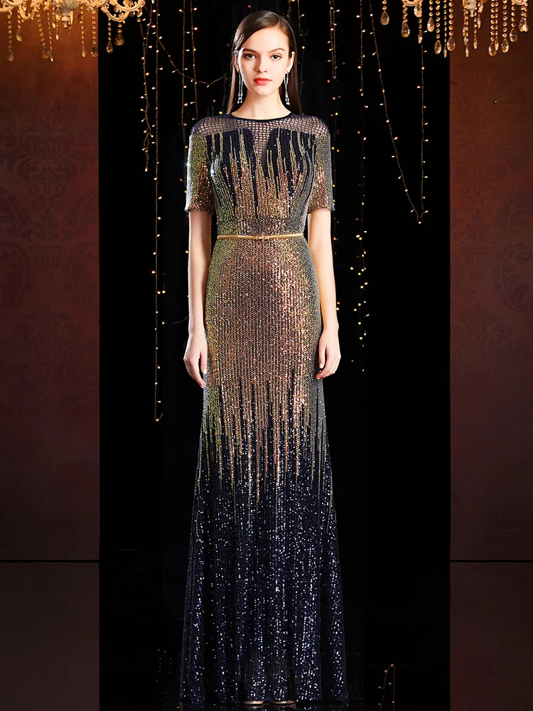 dark gold sequin dress