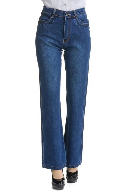Женские брюки с высокой талией размера плюс эластичные джинсы размера плюс - Цвет: navy