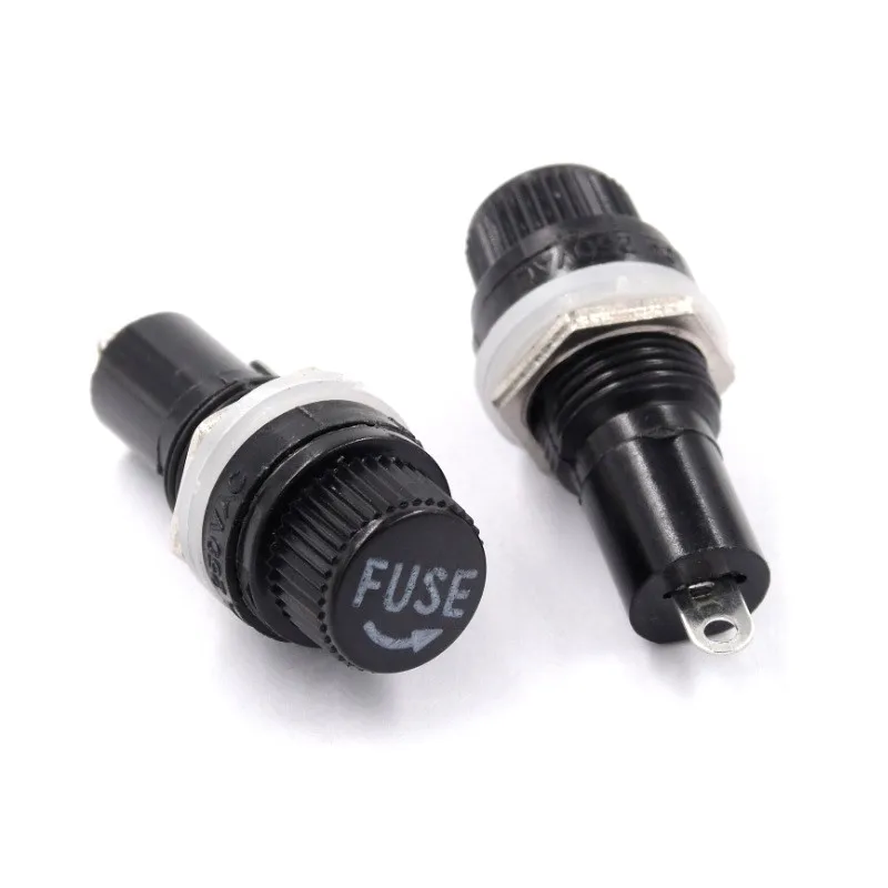Glass Tube Fuse Holder 5Pcs Knob Type 5X20mm Tube Socket Insurance Panel Mount DC Fuse Holder