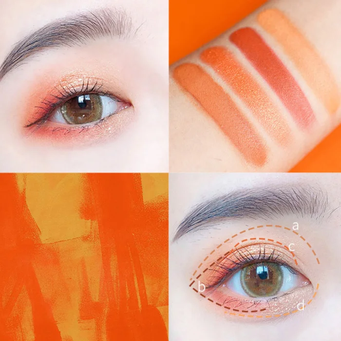 Triangular 4 Colors Eyeshadow Pallete Eyes Make Up Beauty Tools Gifts for Women WH998