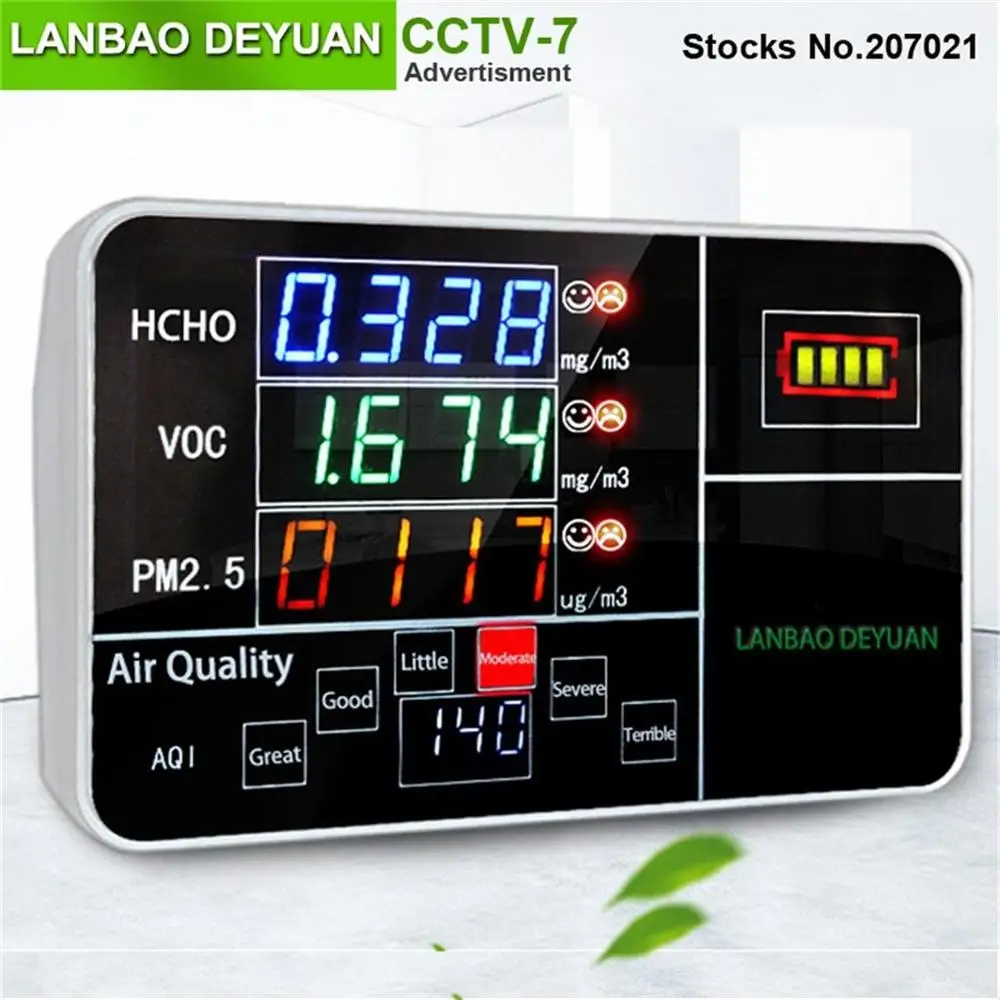  Laser Sensor PM2.5 Detector Portable Accurate Air Quality Monitor Tester Keep Lighting Lithium Batt