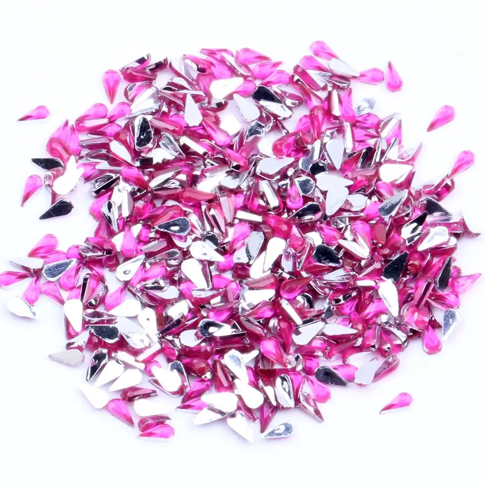04 pink 2*4 мм капли воды 40 г 10000 шт Стразы для украшения ногтей 3D не горячей фиксации украшения для ногтей плоские с оборота для дизайна ногтей - Цвет: 04 pink