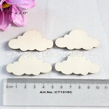 

(20pcs/lot) 25mmx 50mm Natural Wooden Clouds Rustic Favor Cloud Ornaments Tags 2"-CT1315C
