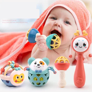 

Baby Rattles Toy Cartoon Teether Bedding Intelligence ABS Plastic Rattle Educational Mobiles Baby Birthday Gifts Infant Toys