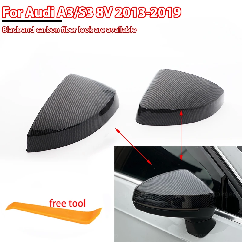 

A3 Mirror Cover For Audi RS3 8V S3 Carbon RearView Mirror Cover Replacement 2014-2017 2018 2019